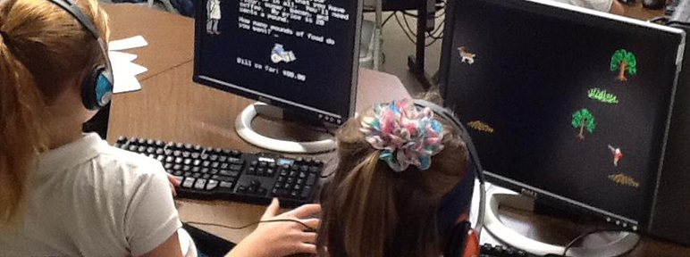Students work in a computer lab