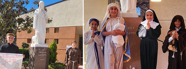 Students dressed up as biblical characters