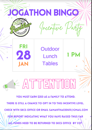 Jogathon Bingo flyer